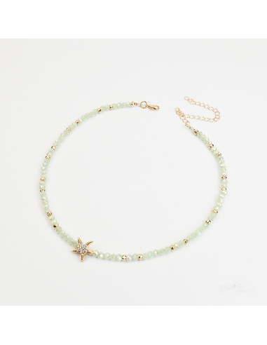Collar de Piedras de Cristal con Estrella de Mar | Mayorista