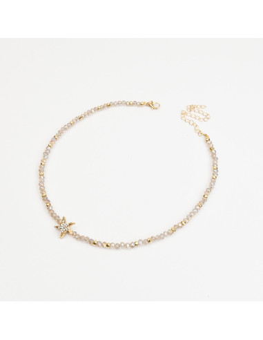 Collar de Piedras de Cristal con Estrella de Mar | Mayorista