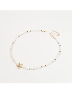 Collar de Piedras de Cristal con Estrella de Mar | Mayorista