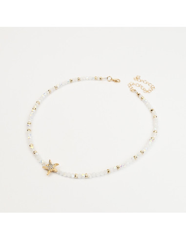 Collar de Piedras de Cristal con Estrella de Mar | Mayorista