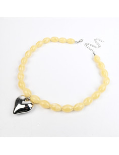 Collar de Acrílico con Dije Corazón | Infinita Moda