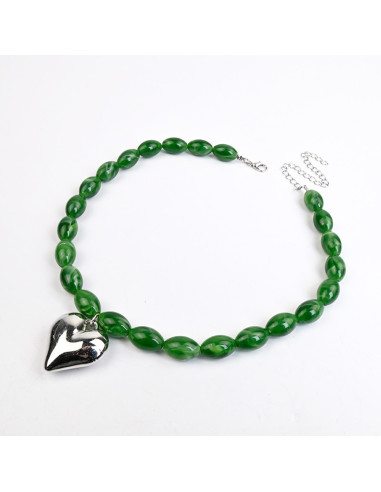 Collar de Acrílico con Dije Corazón | Infinita Moda