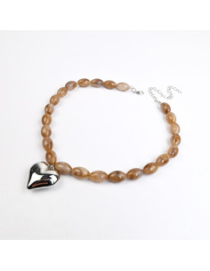 Collar de Acrílico con Dije Corazón | Infinita Moda