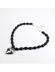 Collar de Acrílico con Dije Corazón | Infinita Moda