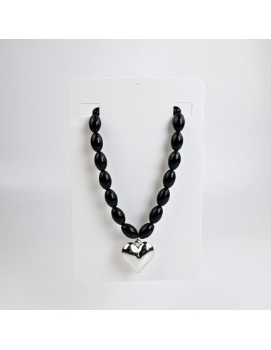 Collar de Acrílico con Dije Corazón | Infinita Moda