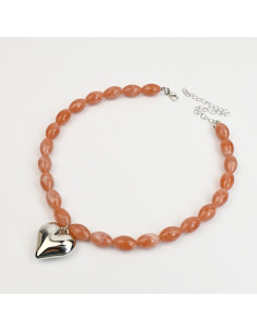 Collar de Acrílico con Dije Corazón | Infinita Moda