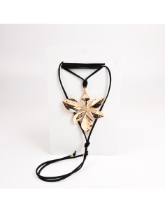 Collar Corbatero de Gamuza con Flor | Infinita Moda