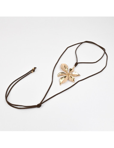 Collar Corbatero de Gamuza con Flor | Infinita Moda