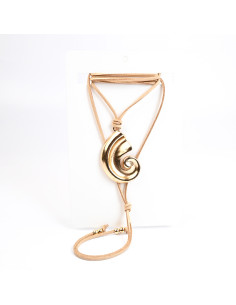 Collar Corbatero de Gamuza con Dije Caracol| Mayorista