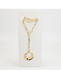 Collar de Cadena con Dije Circular Dorado | Collares por Mayor