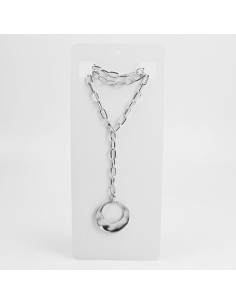 Collar de Cadena con Dije Circular Níquel | Collares por Mayor