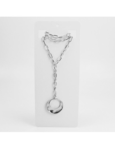Collar de Cadena con Dije Circular Níquel | Collares por Mayor