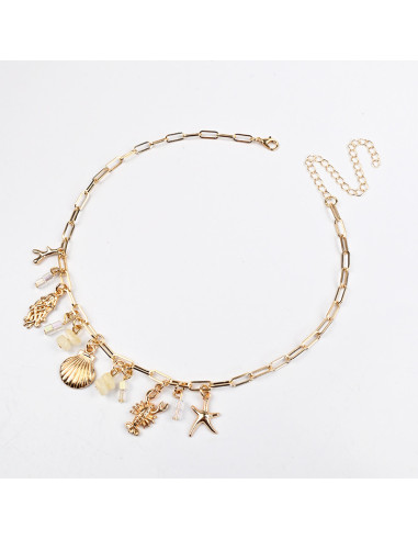 Collar de Cadena con Dijes Marinos | Infinita Moda