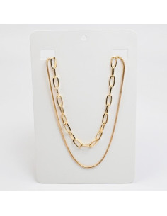 Collar de doble caída de cadenas doradas - Infinitabijou