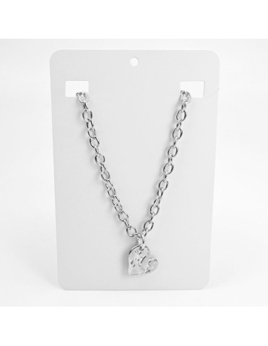 Collar de cadena Níquel con dije de Corazón por Mayor
