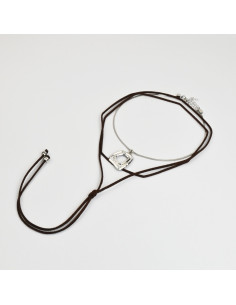 Collar Corbatero de Gamuza y Cadena  | Infinita Moda