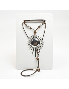 Collar Corbatero de Gamuza con Dije Sol | Infinita Moda