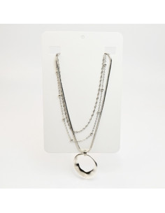 Collar Triple Cadena con Dije redondo por Mayor