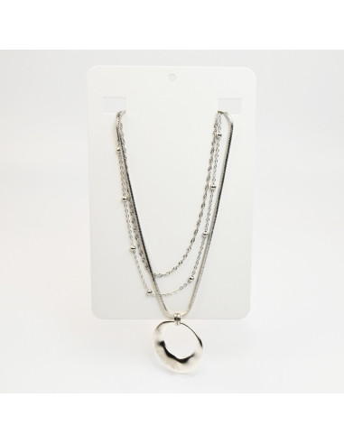Collar Triple Cadena con Dije redondo por Mayor