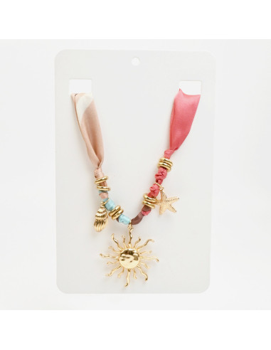 Collar de Tela con Dijes Marinos por Mayor | Infinita Moda