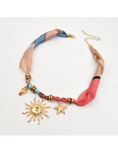 Collar de Tela con Dijes Marinos por Mayor | Infinita Moda