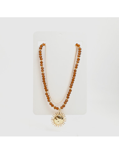 Collar de Roquitas con Dije de Sol por Mayor | Infinita Moda