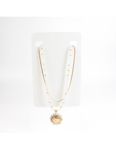 Collar de Roquitas con Dije de Sol por Mayor | Infinita Moda