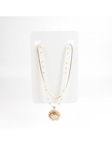 Collar de Roquitas con Dije de Sol por Mayor | Infinita Moda