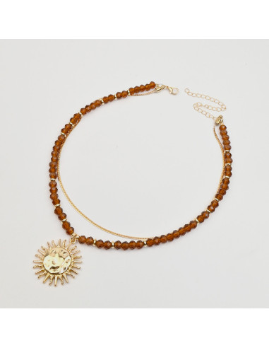 Collar de Roquitas con Dije de Sol por Mayor | Infinita Moda