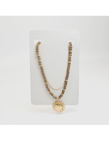 Collar de Roquitas con Dije de Sol por Mayor | Infinita Moda