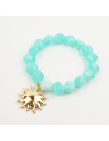 Pulsera Elástica chicle con Sol en Dorado por Mayor | Infinita Moda