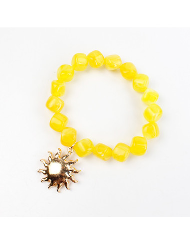 Pulsera Elástica chicle con Sol en Dorado por Mayor | Infinita Moda