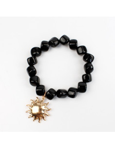 Pulsera Elástica chicle con Sol en Dorado por Mayor | Infinita Moda
