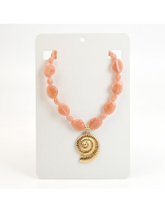 Collar de Acrílico con Dije Caracol | Collares por Mayor | Infinita Moda