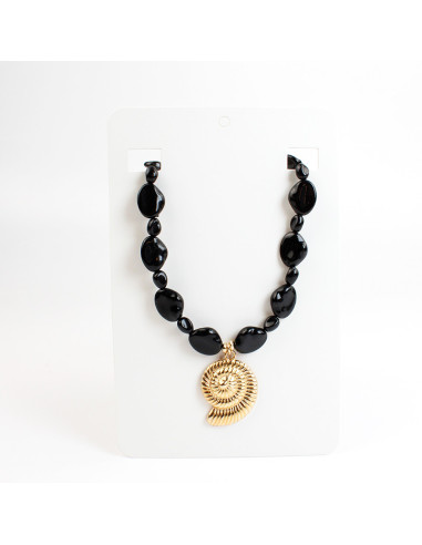 Collar de Acrílico con Dije Caracol | Collares por Mayor | Infinita Moda