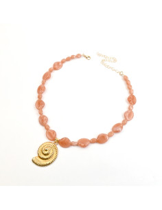 Collar de Acrílico con Dije Caracol | Collares por Mayor | Infinita Moda