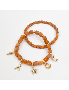 Set x2 Pulseras de Acrílico con Dijes Marinos | Infinita Moda