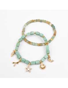 Set x2 Pulseras de Acrílico con Dijes Marinos | Infinita Moda