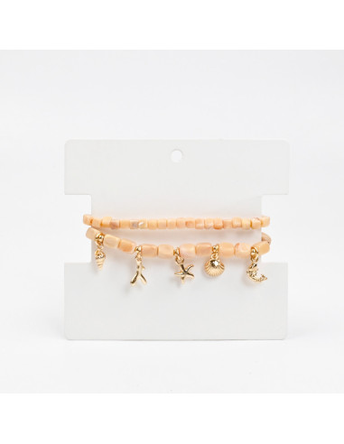 Set x2 Pulseras de Acrílico con Dijes Marinos | Infinita Moda