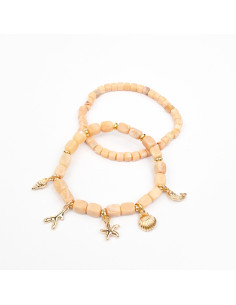 Set x2 Pulseras de Acrílico con Dijes Marinos | Infinita Moda