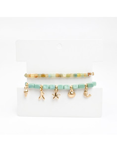 Set x2 Pulseras de Acrílico con Dijes Marinos | Infinita Moda