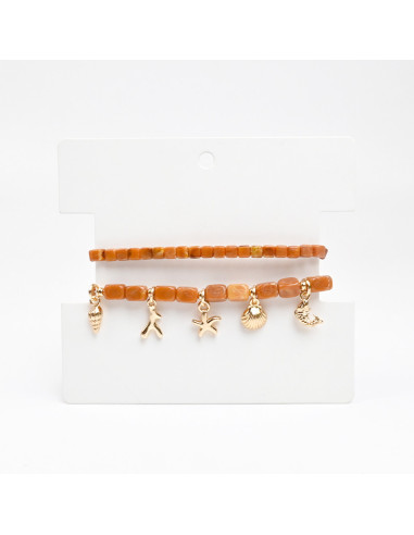 Set x2 Pulseras de Acrílico con Dijes Marinos | Infinita Moda