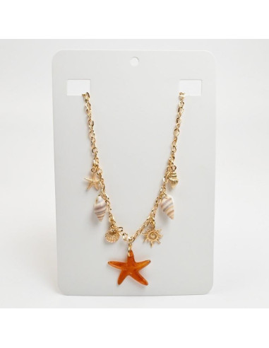 Collar de estrella de mar y dijes marinos