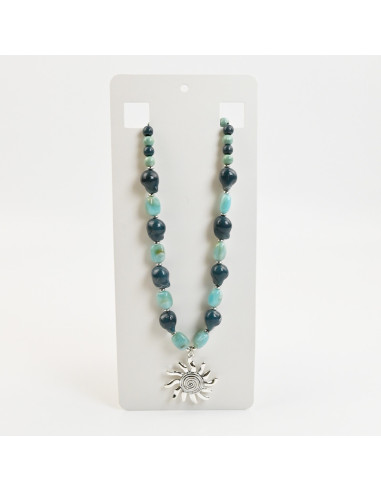 Collar de Acrílico Orgánico con Dije de Sol Mayor | Infinita Moda