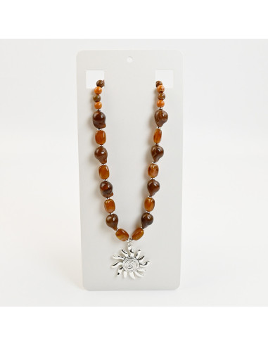Collar de Acrílico Orgánico con Dije de Sol Mayor | Infinita Moda
