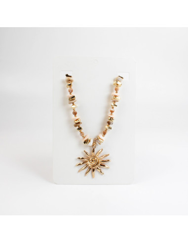 Collar de Escallas con Dije de Sol por Mayor | Infinita Moda