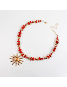 Collar de Escallas con Dije de Sol por Mayor | Infinita Moda