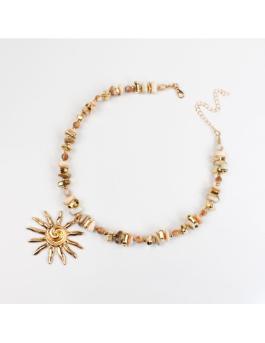 Collar de Escallas con Dije de Sol por Mayor | Infinita Moda