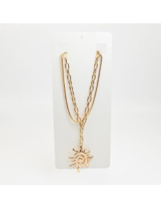 Collares por Mayor | Collar Doble Cadena con Dije Sol