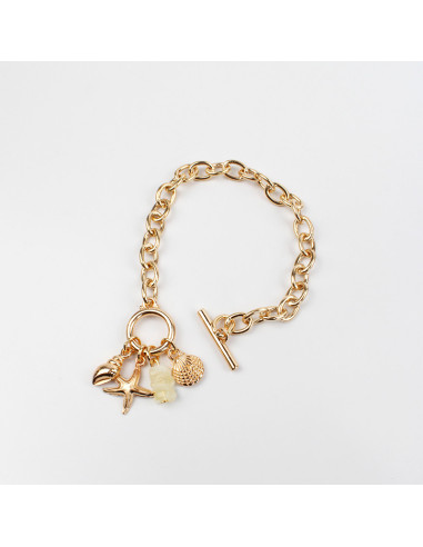 Pulsera con Dijes Marinos en Dorado por Mayor | Infinita Moda